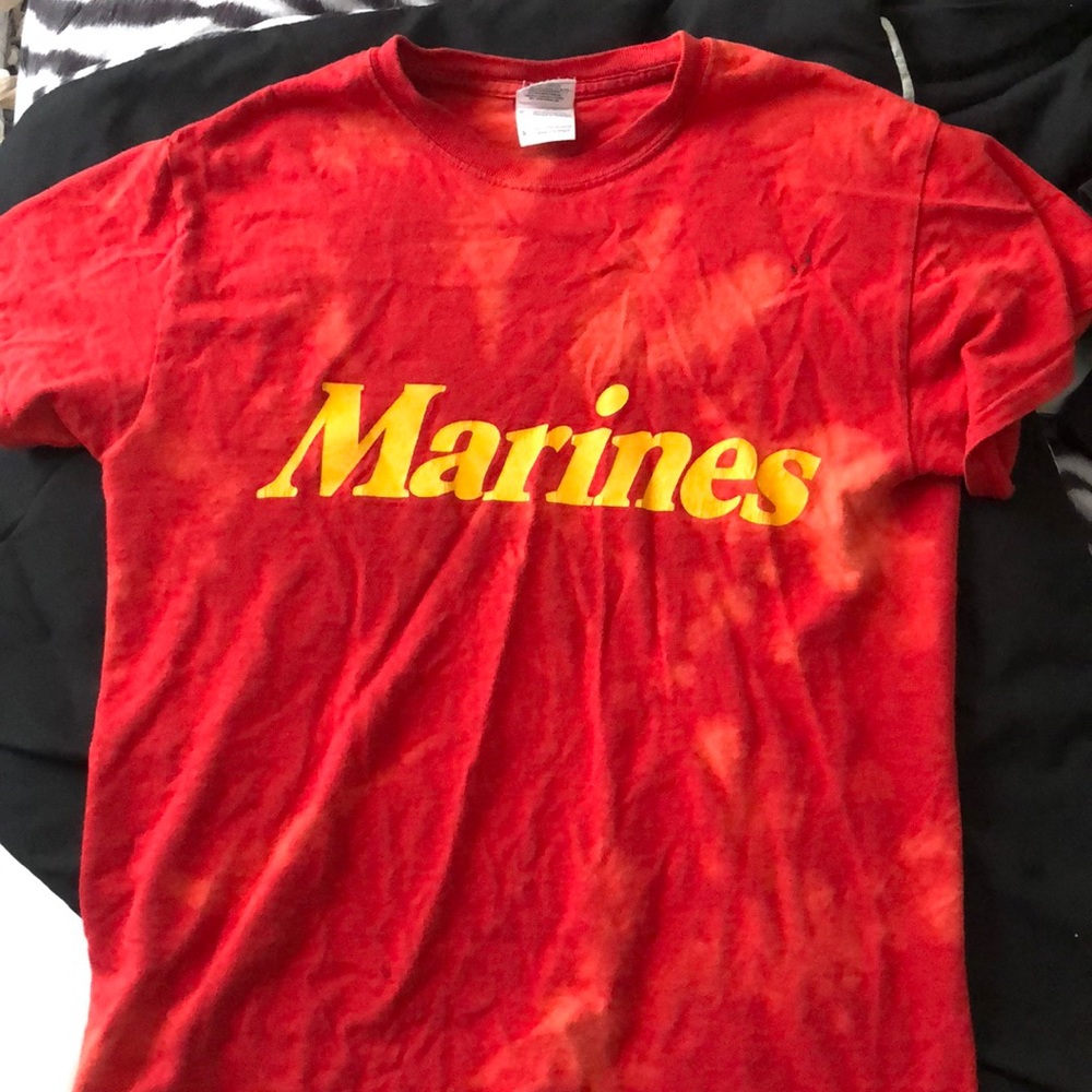 custom marines bleach tie dye shirt